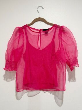 House of Harlow 1960 Sheer Top + Undercami Set Size Small